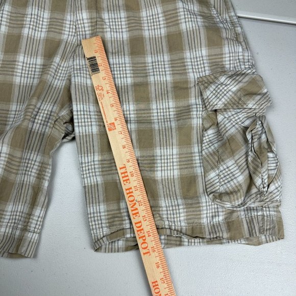 Quiksilver Edition Plaid Cargo Shorts Men Adult Size 38 Brown Used - Picture 9 of 10